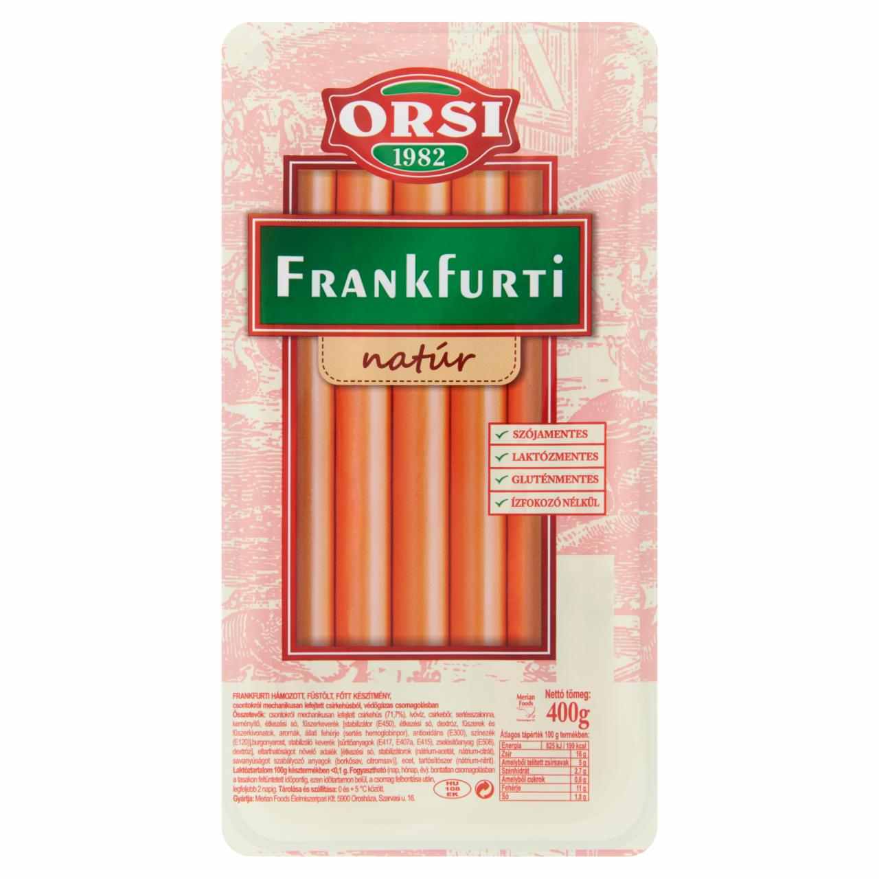 Képek - Orsi natúr frankfurti 400 g