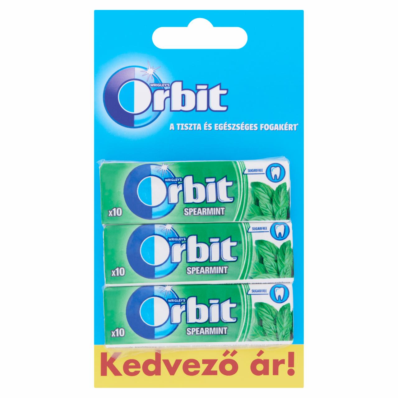 Képek - Orbit Spearmint mentaízű cukormentes rágógumi édesítőszerrel 3 x 14 g
