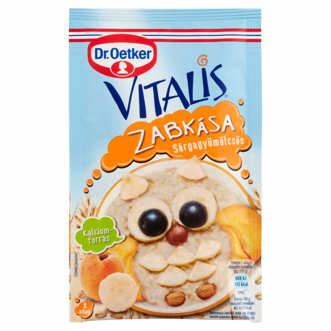 Képek - Dr. Oetker Vitalis sárga gyümölcsös zabkása 50 g