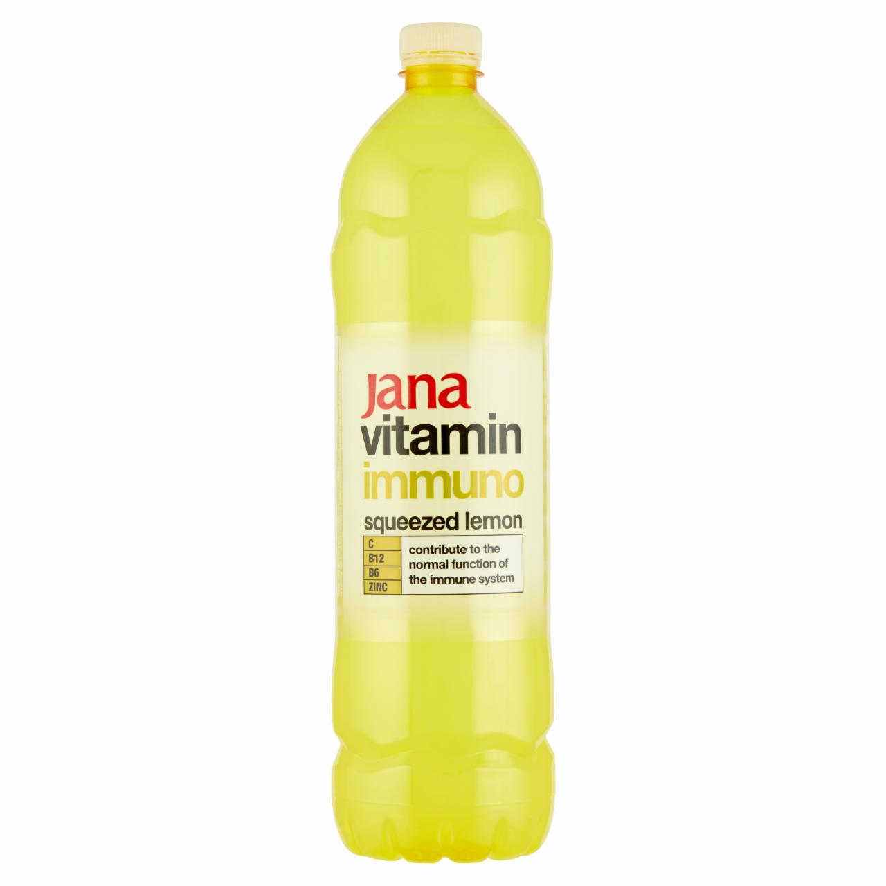 Képek - Jana Vitamin Immuno citrom ízű szénsavmentes üdítőital cukorral és édesítőszerrel 1,5 l