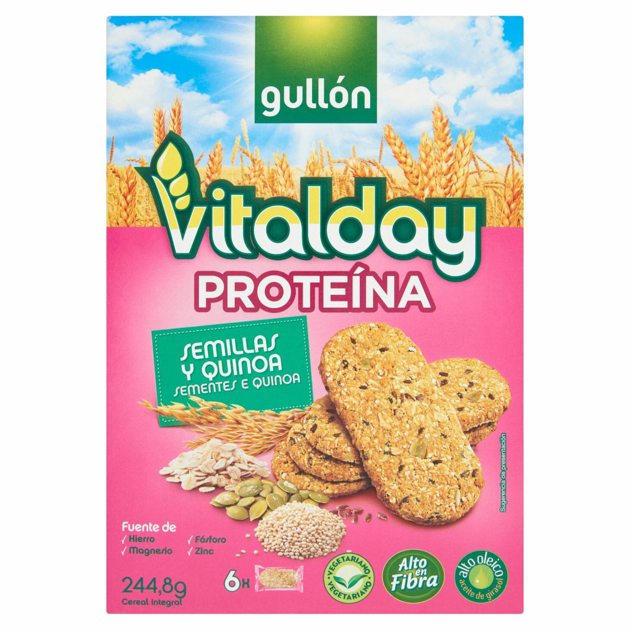 Képek - Gullón Vitalday proteines keksz magvakkal és quinoával 244,8 g