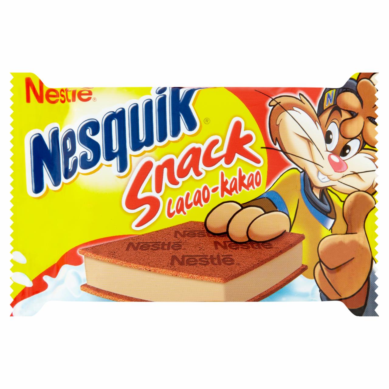 Képek - Nesquik Snack Cacao kakaóízű tejkrémmel töltött piskóta szelet 5 x 26 g