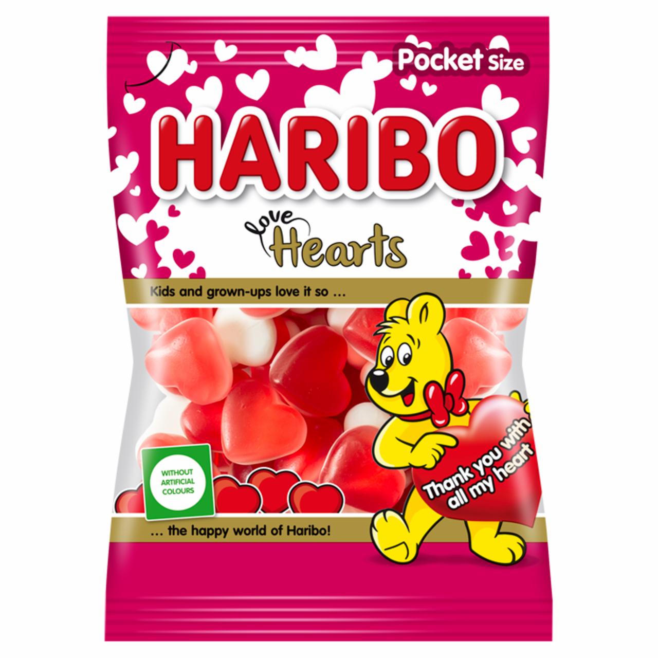 Képek - Haribo Love Hearts gyümölcsízű gumicukorka 100 g