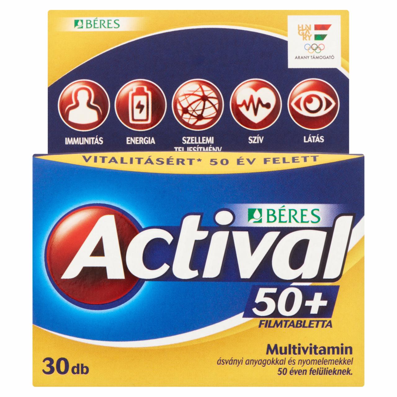 Képek - Béres Actival 50+ multivitamin filmtabletta 30 db 37,5 g