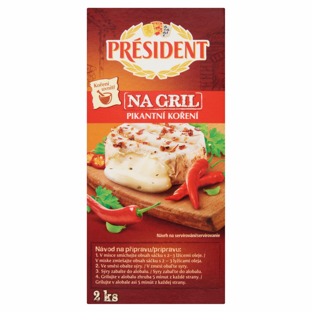 Képek - Président grill camembert sajt 2 x 90 g + 5 g paprikás fűszerkeverék