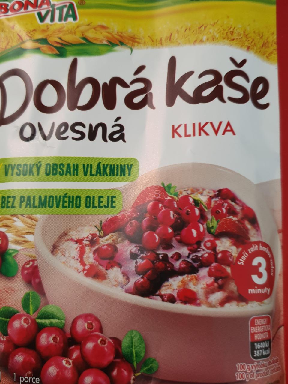 Képek - Dobrá kaše ovesná klikva BonaVita