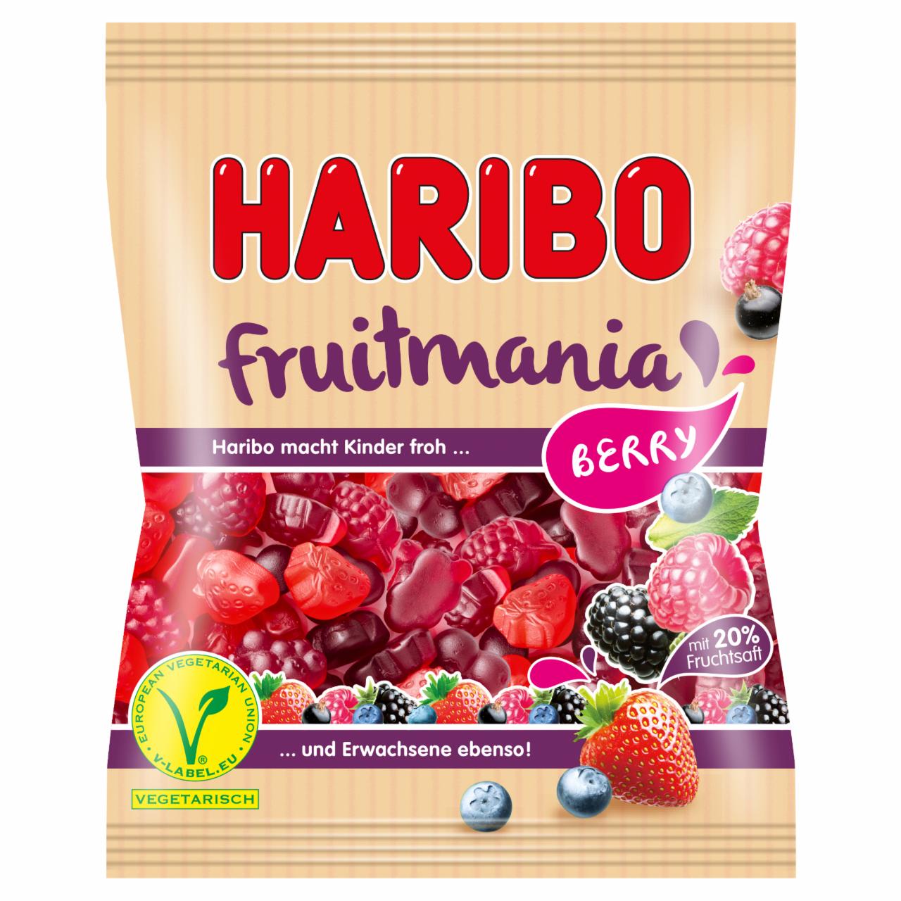 Képek - Haribo Fruitmania Berry gyümölcsízű gumicukorka gyümölcslével 85 g