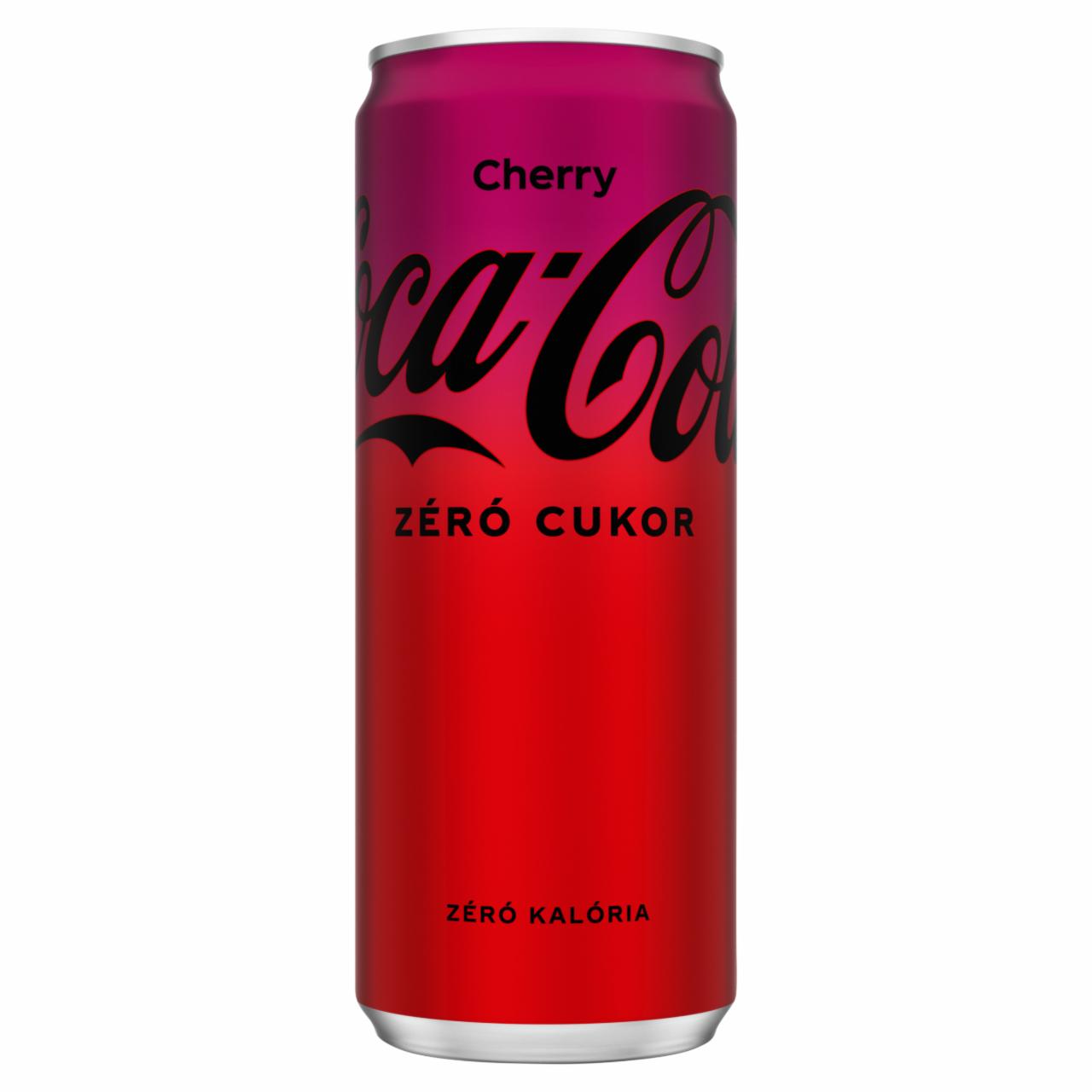 Képek - Coca-Cola Zero Cherry colaízű energiamentes szénsavas üdítőital cseresznye ízesítéssel 330 ml