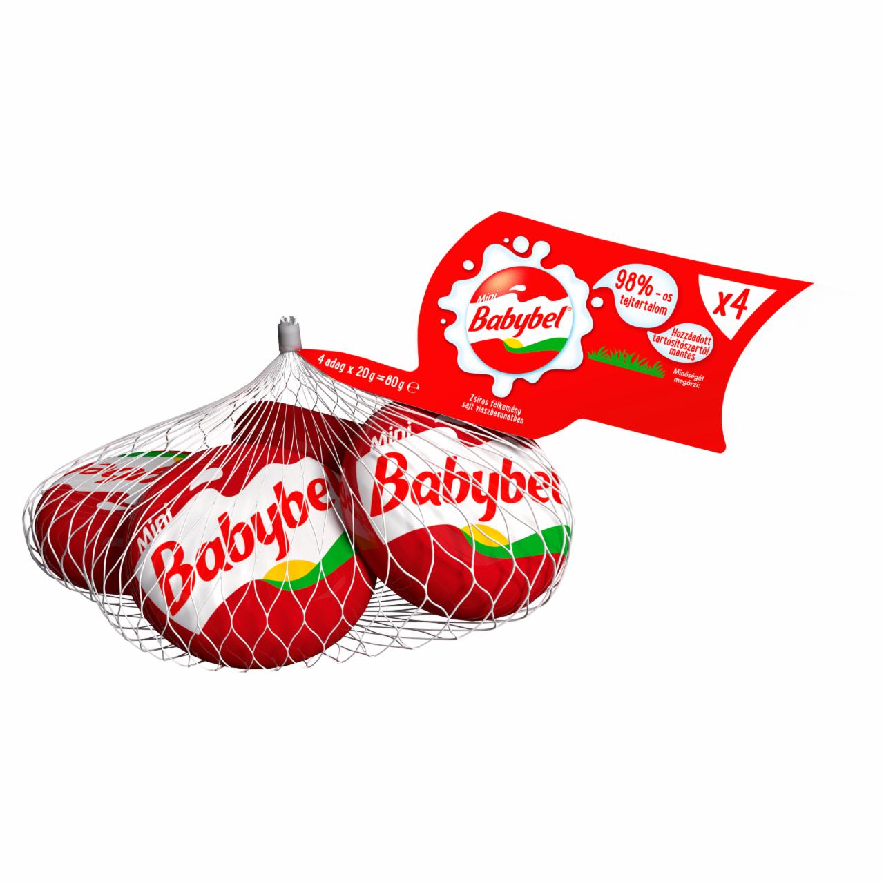 Képek - Mini Babybel zsíros félkemény sajt viaszbevonatban 4 db 80 g