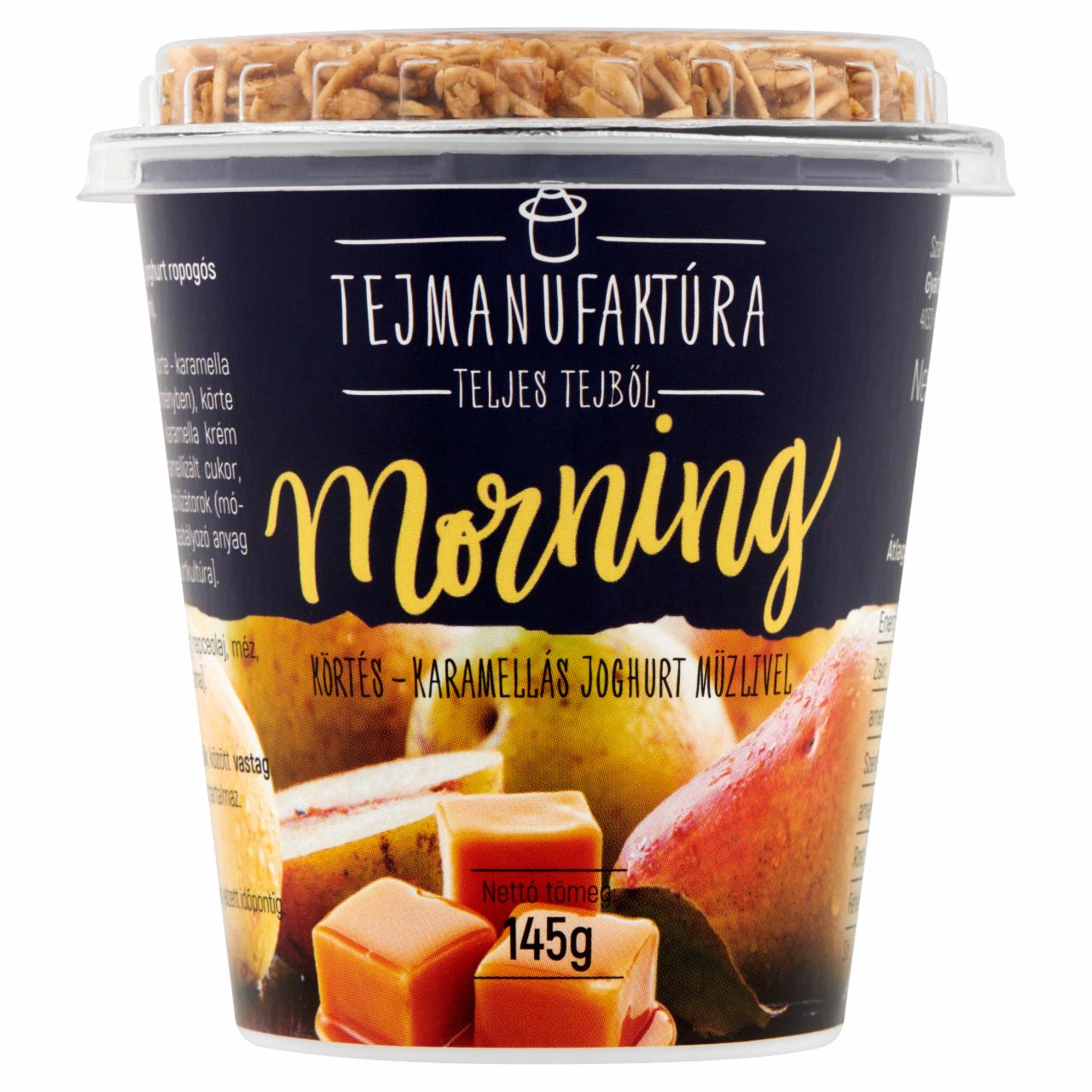 Képek - Tejmanufaktúra Morning körtés-karamellás joghurt müzlivel 145 g