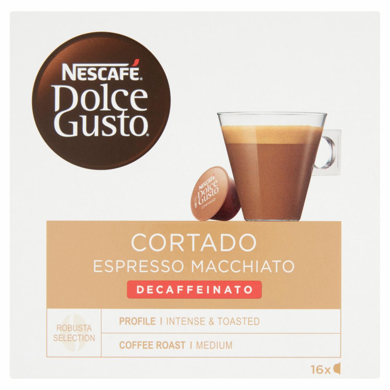 Képek - NESCAFÉ Dolce Gusto Cortado Espresso Macchiato koffeinmentes kávékapszula 16 db/16 csésze 99,2 g