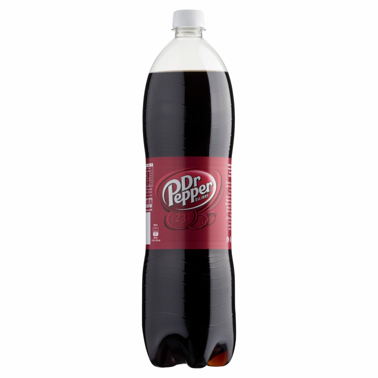 Képek - Dr Pepper csökkentett energiatartalmú szénsavas üdítőital növényi kivonatok ízesítésével 1,5 l
