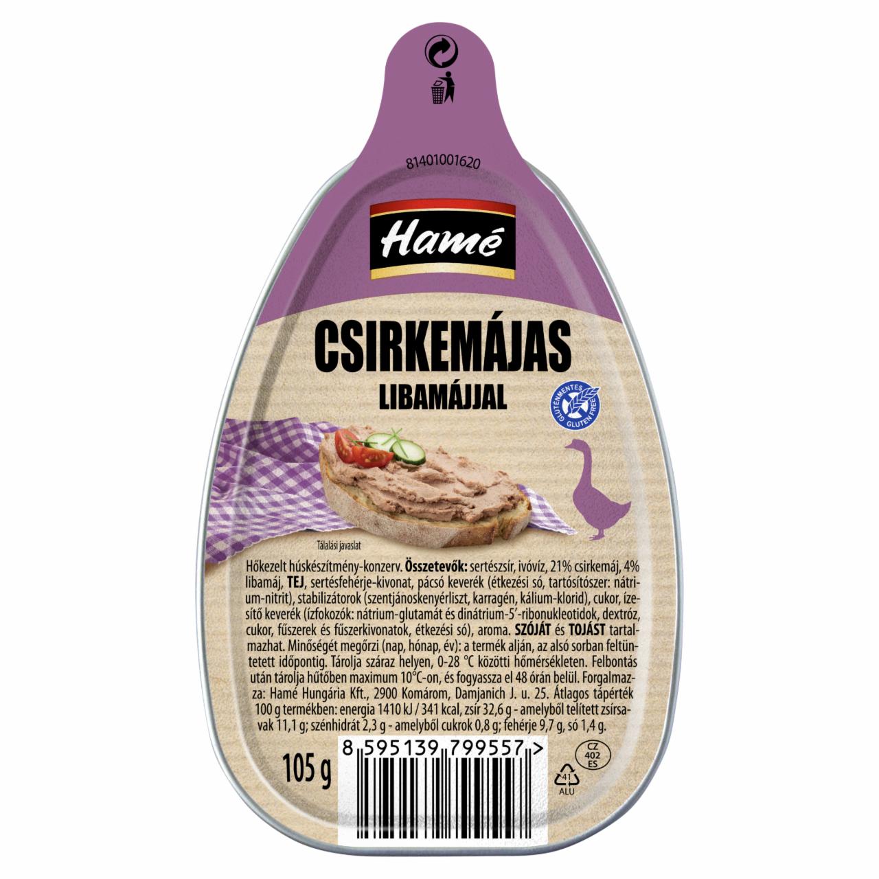 Képek - Hamé csirkemájas libamájjal 105 g