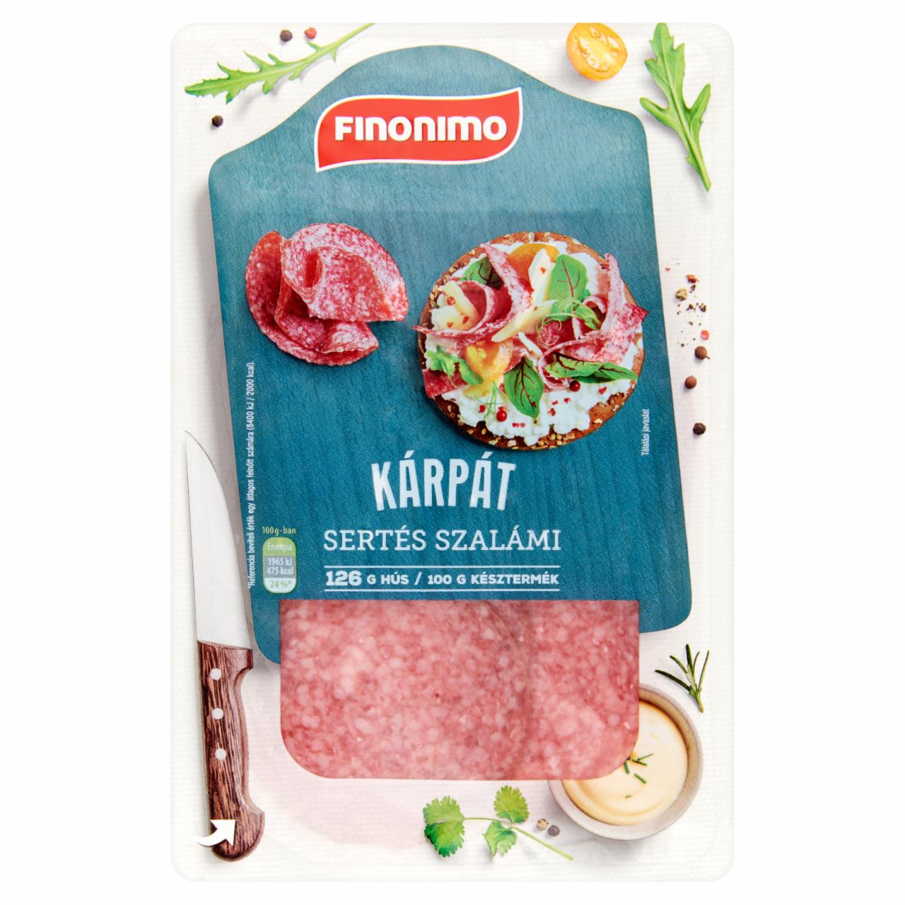 Képek - Finonimo Kárpát szeletelt sertés szalámi 75 g