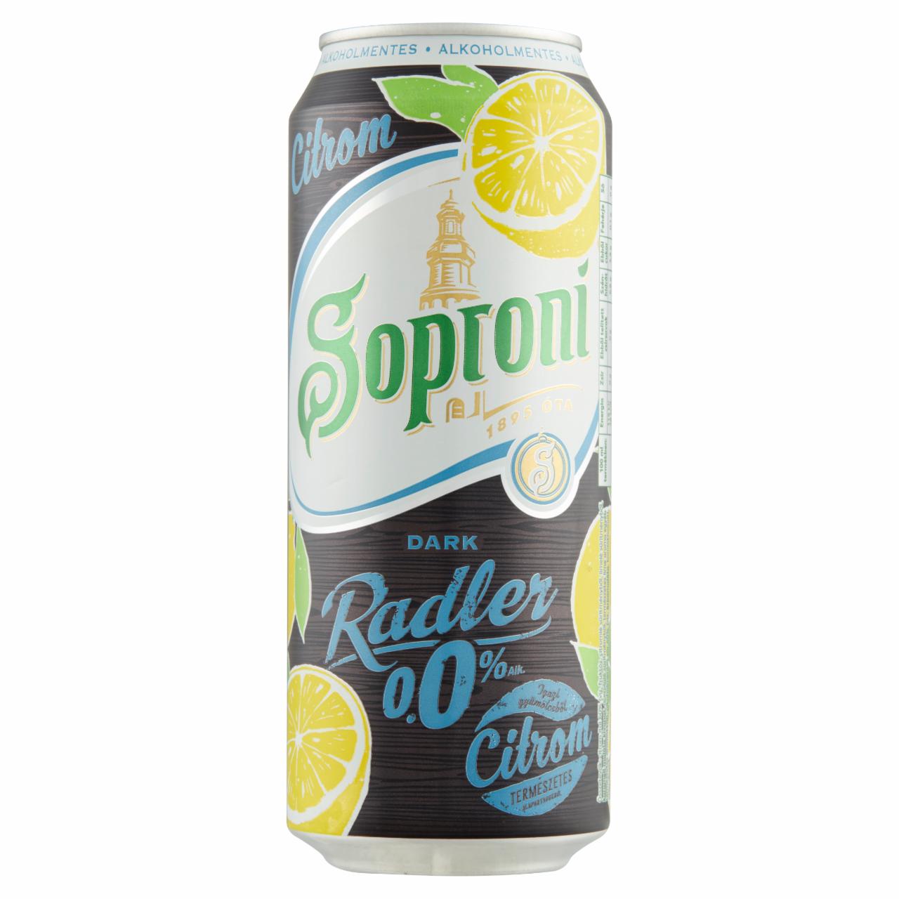 Képek - Soproni Radler Dark citromos alkoholmentes sörital karamell malátával 0,5 l doboz