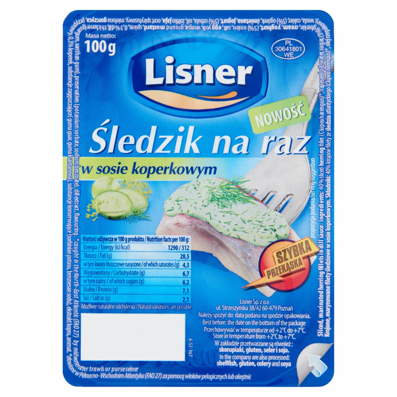 Képek - Lisner hering snack kapros szószban 100 g