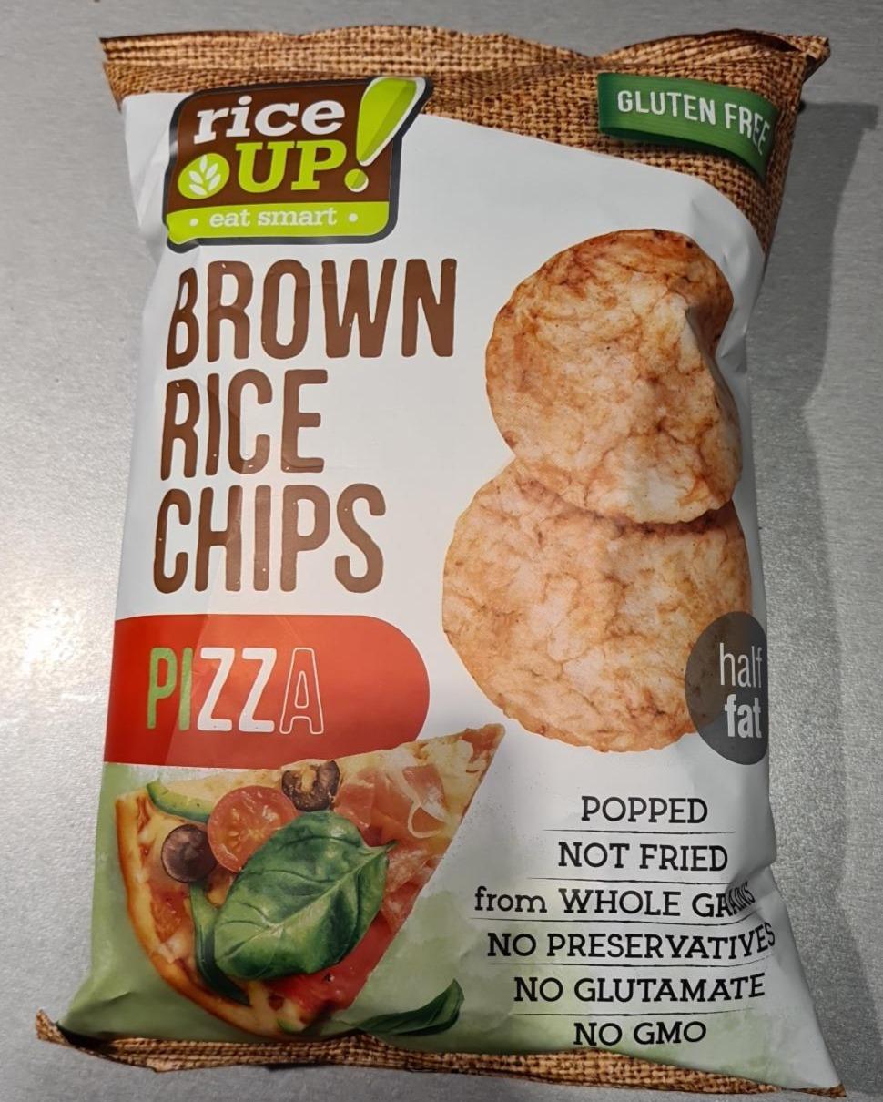 Képek - RiceUp! Eat Smart teljes kiőrlésű barna rizs chips pizza ízesítéssel 60 g