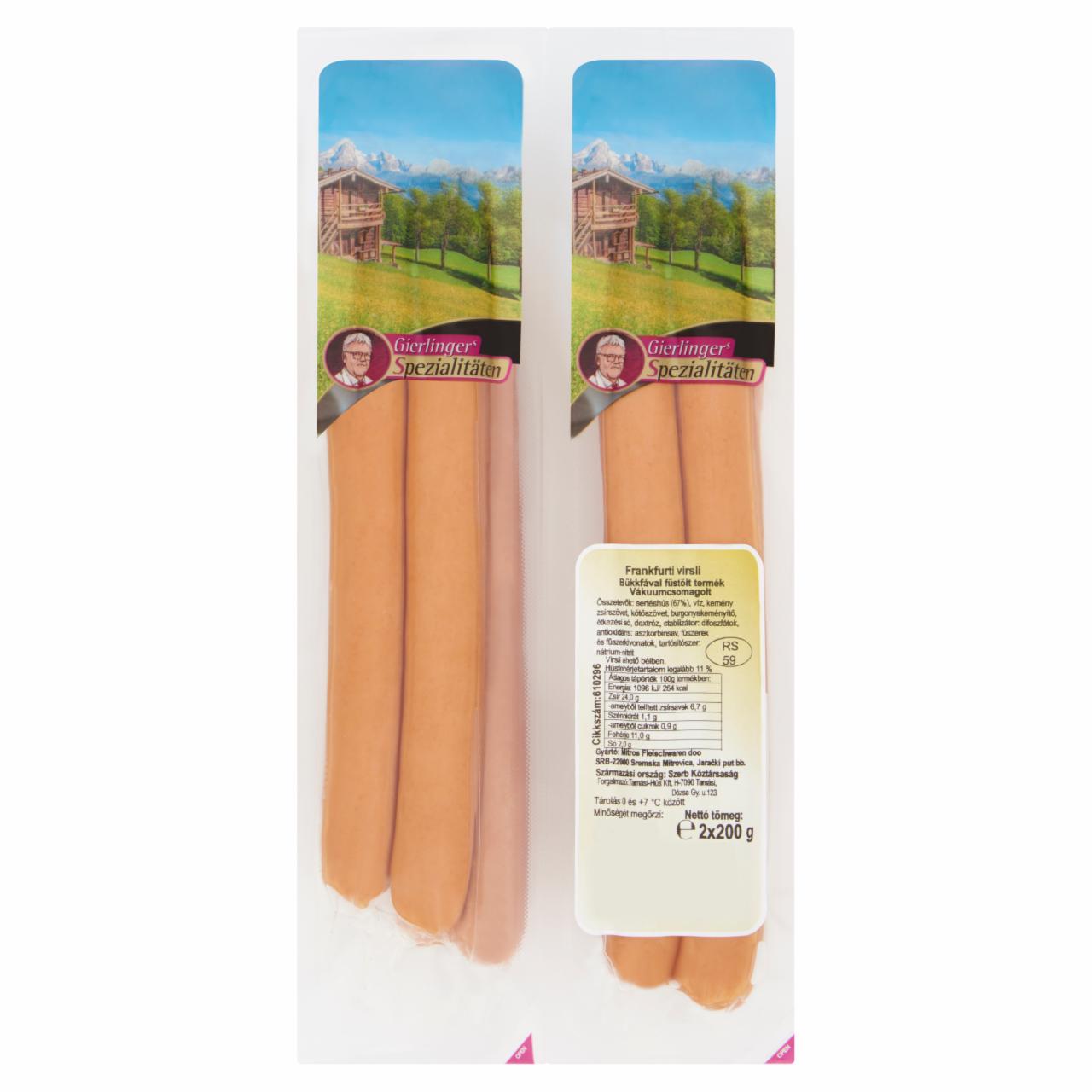 Képek - Gierlinger's Spezialitäten frankfurti virsli 2 x 200 g