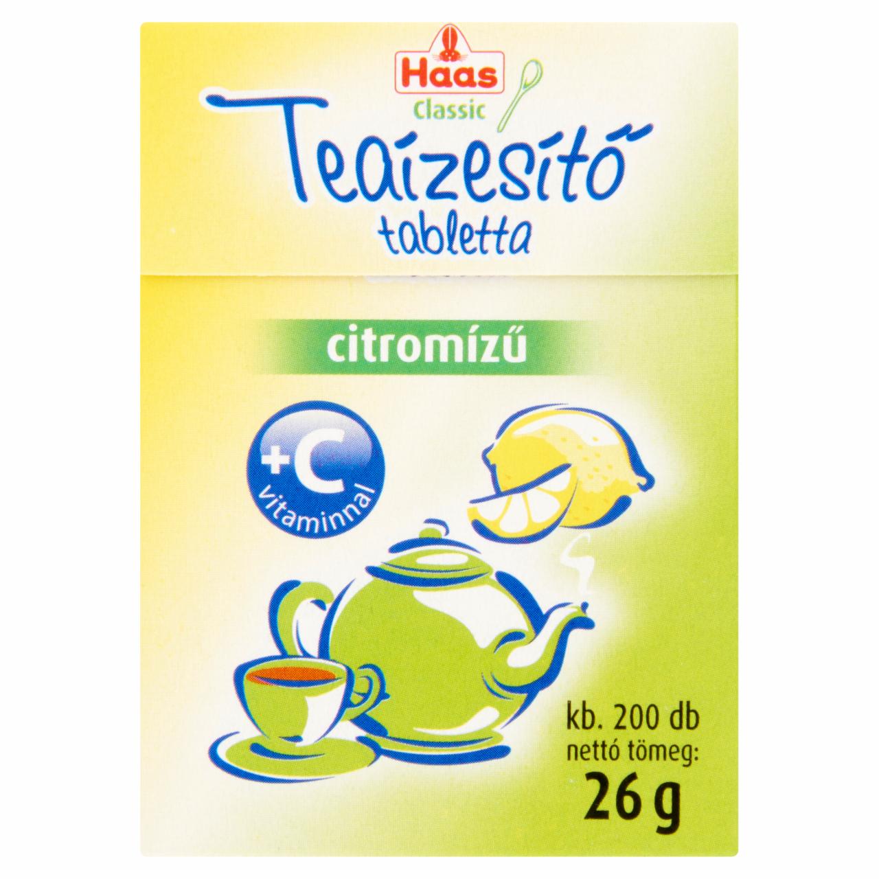 Képek - Haas Classic citromízű teaízesítő tabletta C-vitaminnal 26 g