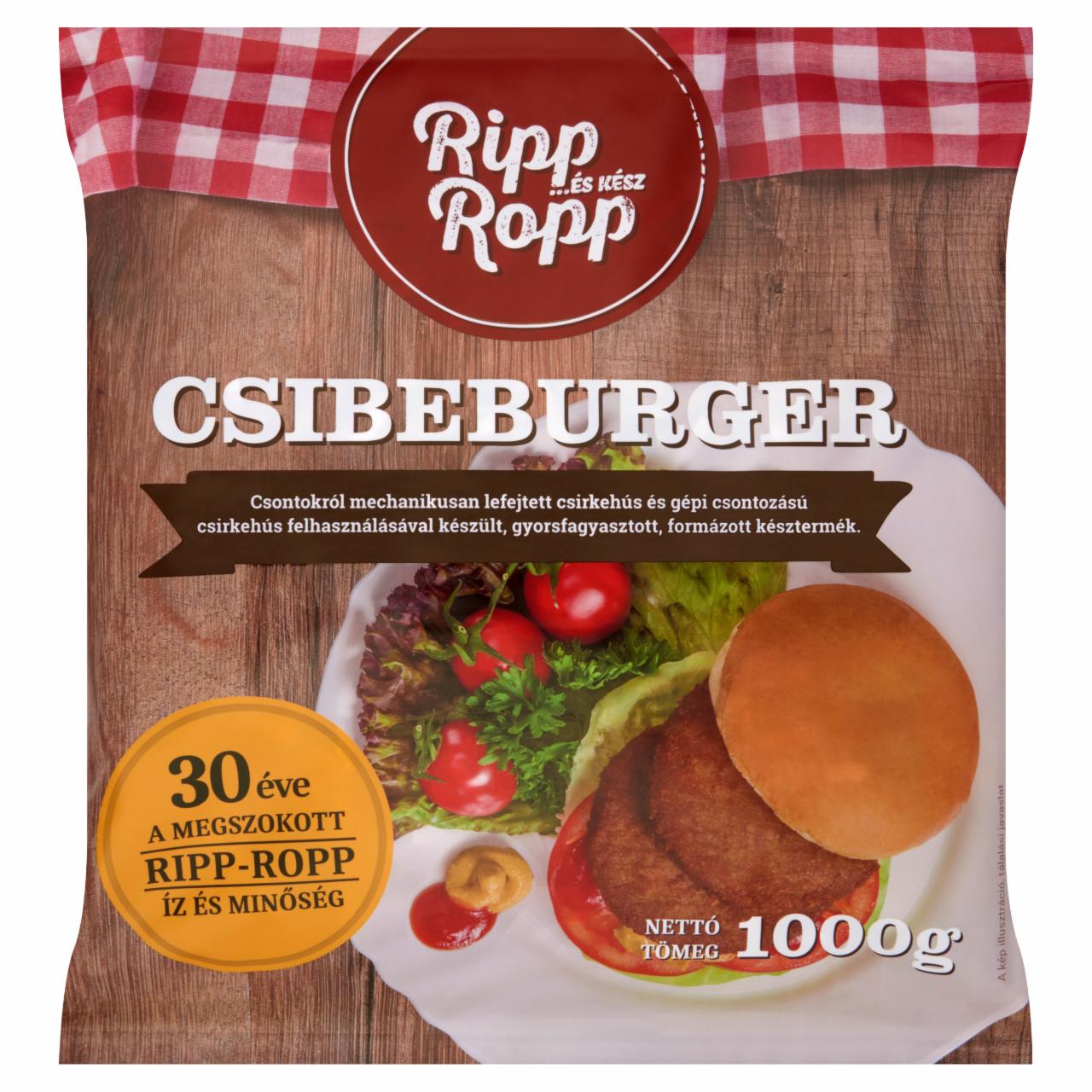 Képek - Ripp-Ropp gyorsfagyasztott csibeburger 1000 g