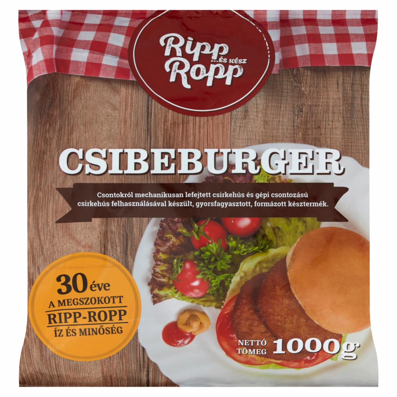 Képek - Ripp-Ropp gyorsfagyasztott csibeburger 1000 g