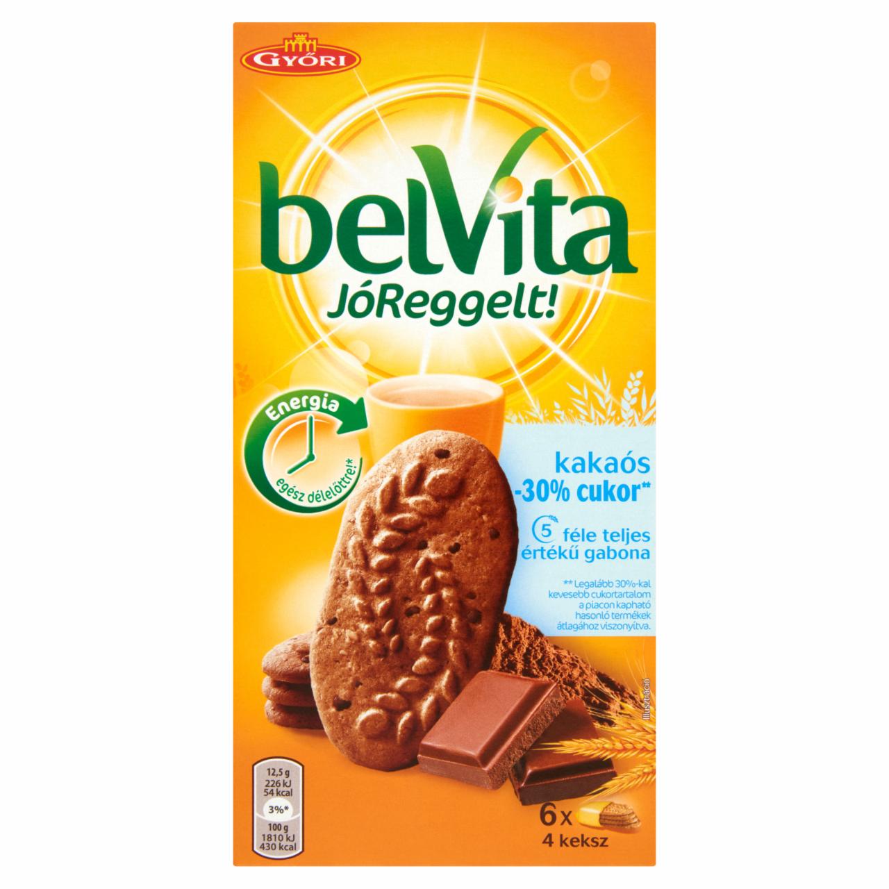 Képek - belVita JóReggelt! csökkentett cukortartalmú kakaós gabonás omlós keksz csokoládé darabkákkal 300 g