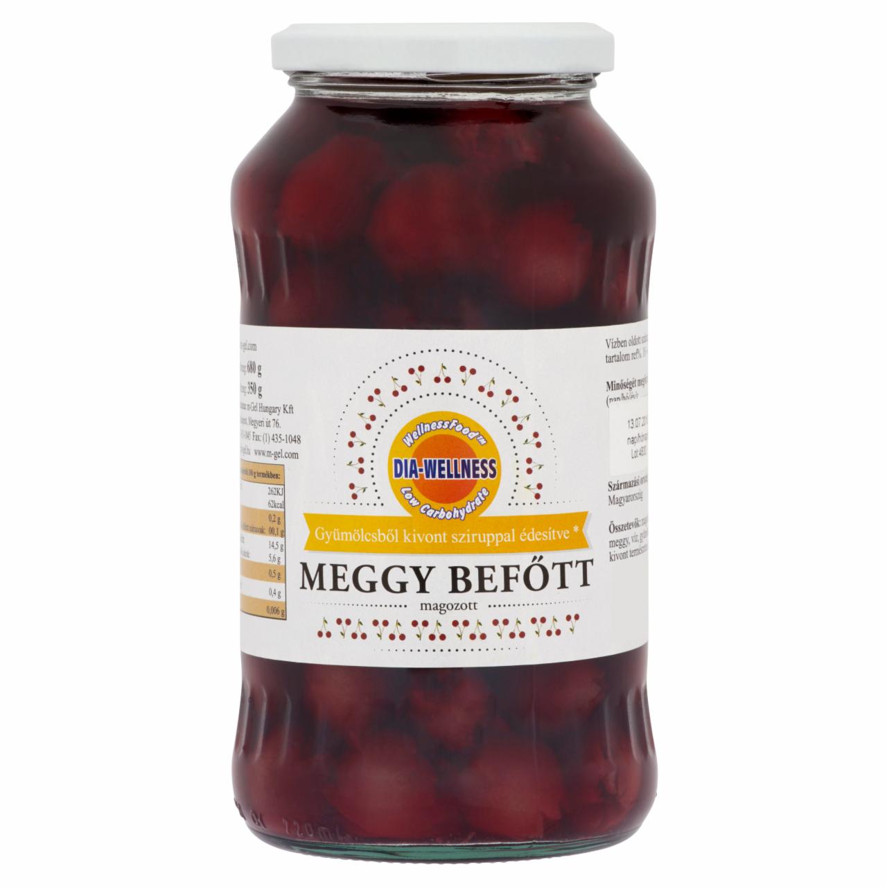 Képek - Dia-Wellness magozott meggy befőtt 680 g