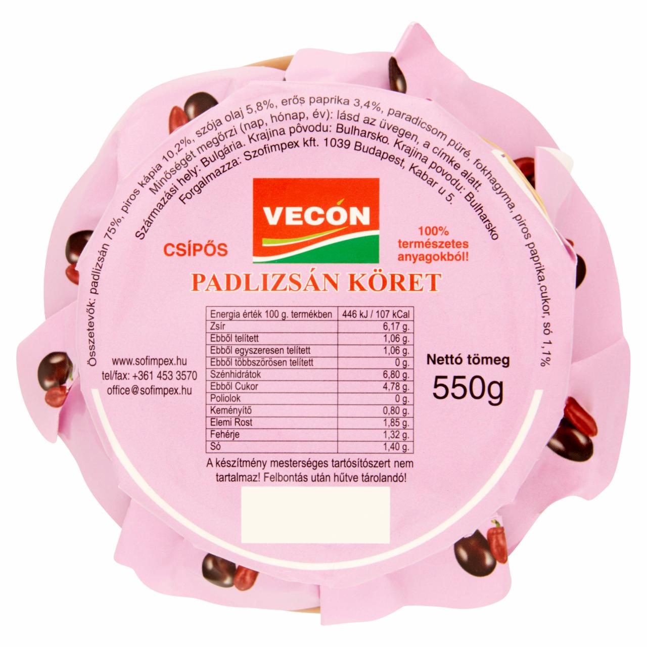 Képek - Vecon csípős padlizsán köret 550 g