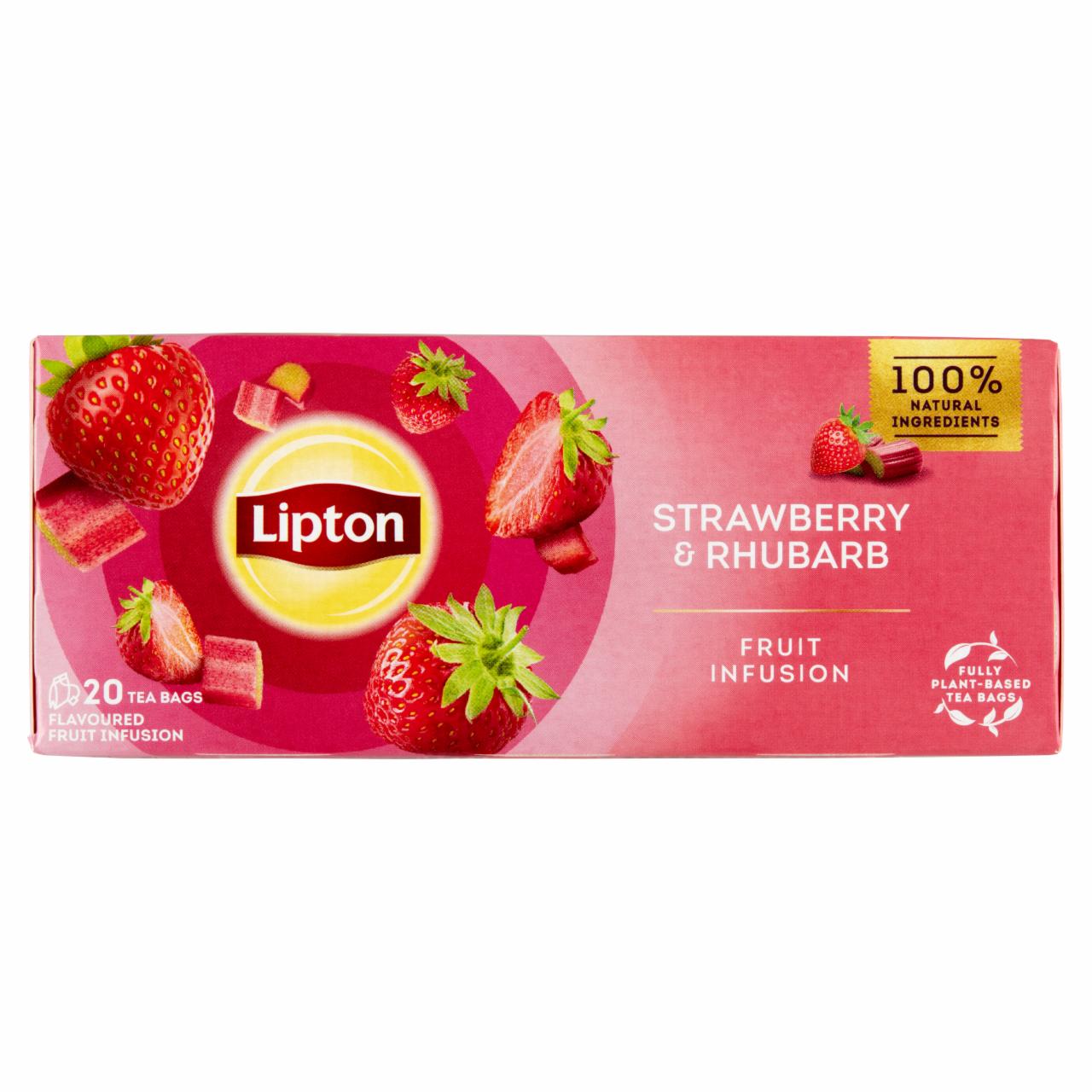 Képek - Lipton Fruit Infusion Strawberry & Rhubarb ízesített gyümölcstea 20 teafilter 32 g