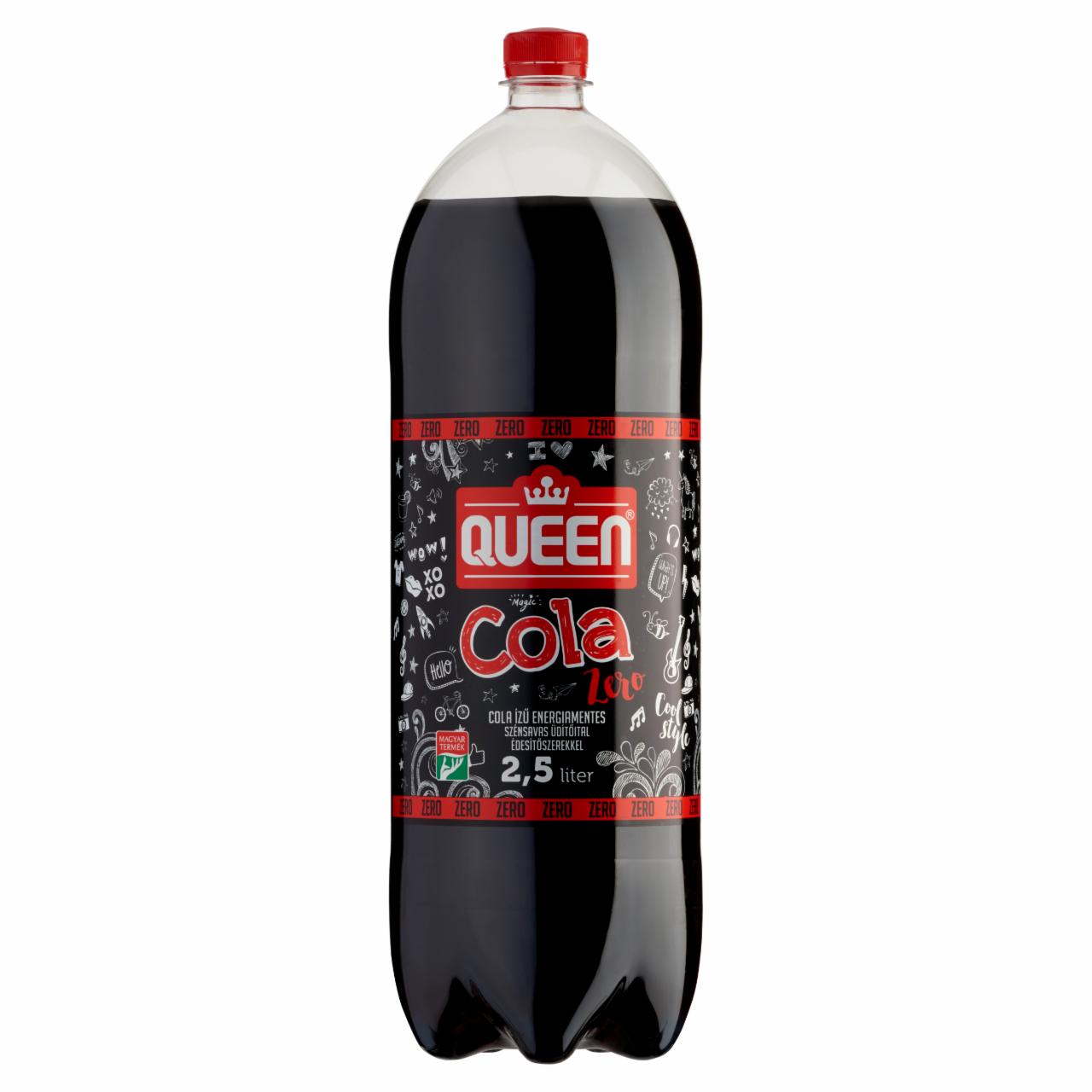 Képek - Queen Zero cola ízű energiamentes szénsavas üdítőital édesítőszerekkel 2,5 l