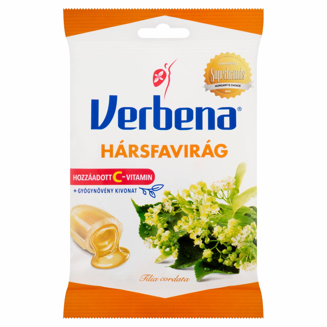 Képek - Verbena töltött keménycukorka hársfavirág kivonattal és C-vitaminnal 60 g