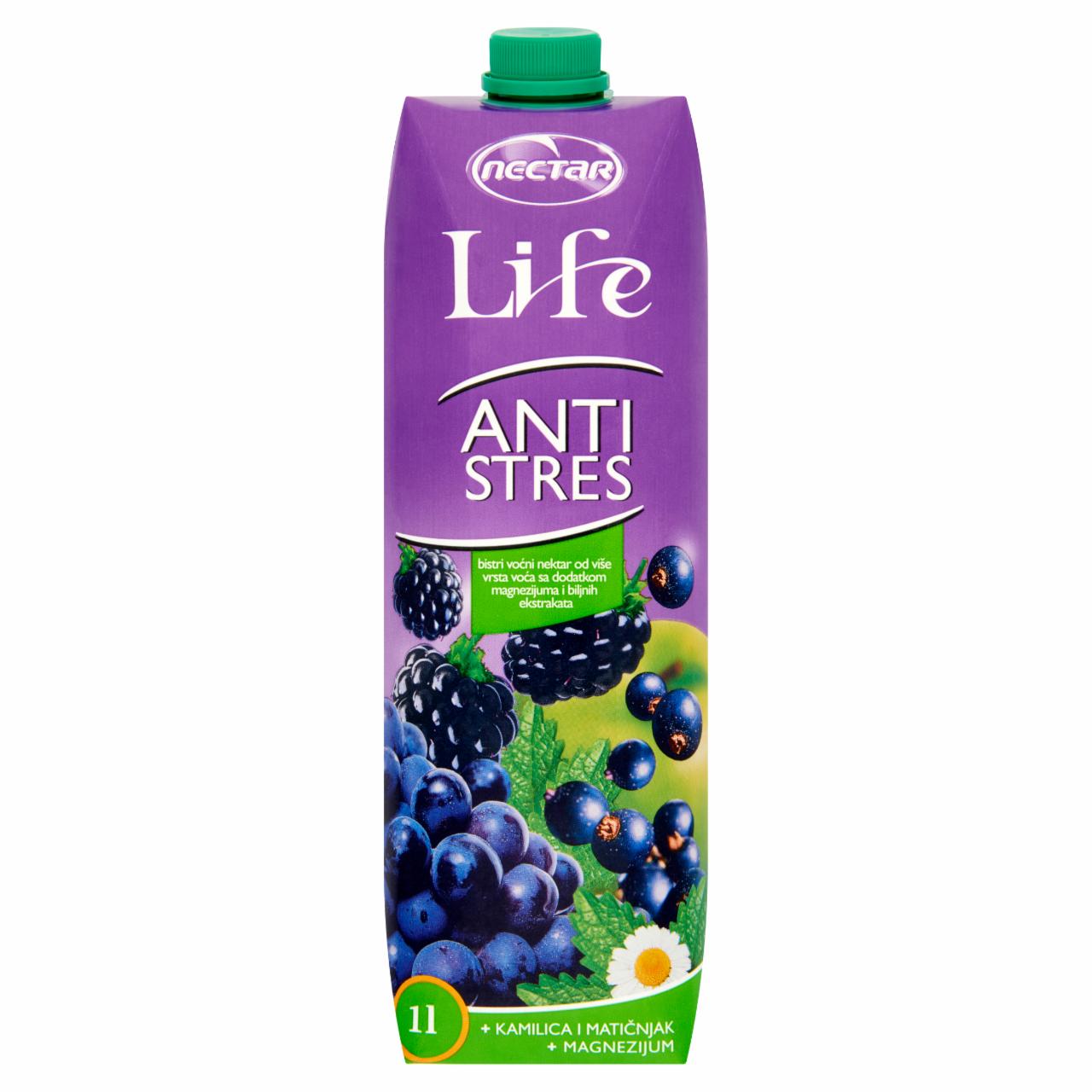 Képek - Nectar Life Antistressz 2 szűrt alma, szeder, szőlő, feketeribizli nektár 1 l