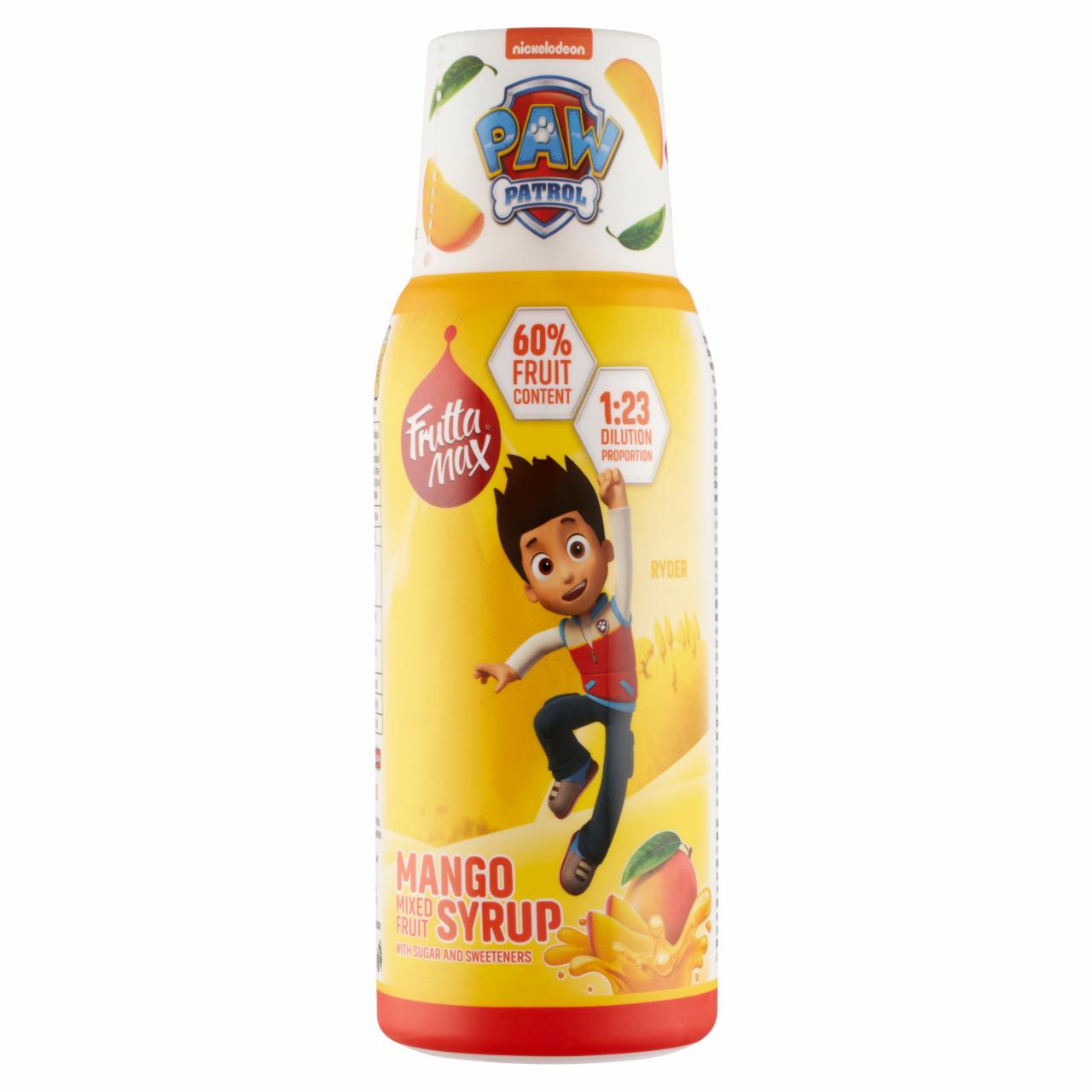 Képek - FruttaMax Paw Patrol mangó vegyes gyümölcsszörp izocukorral és édesítőszerekkel 500 ml