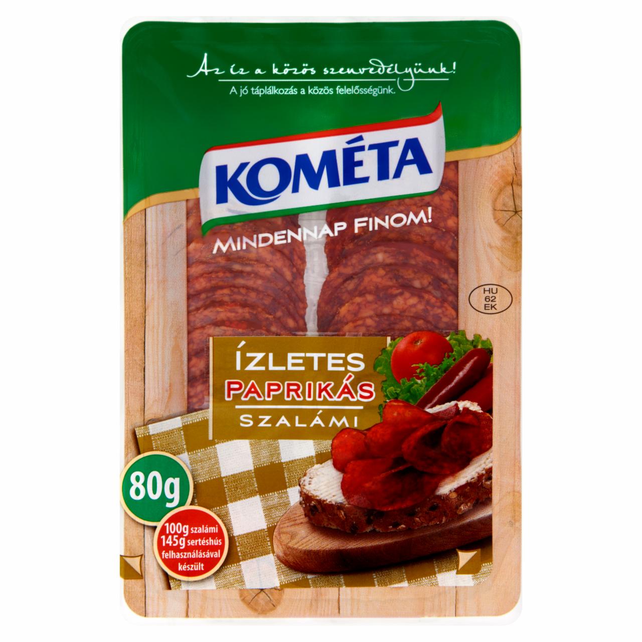 Képek - Kometa Útravaló szeletelt ízletes paprikás szalámi 80 g