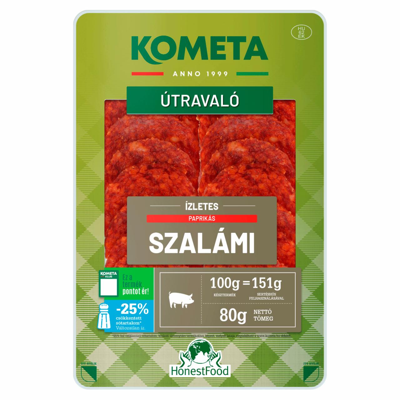 Képek - Kometa Útravaló szeletelt ízletes paprikás szalámi 80 g