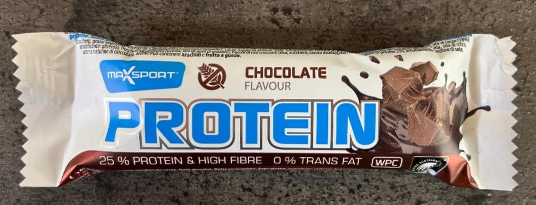 Képek - Protein gluténmentes, fehérje tartalmú szelet étcsokoládé ízű bevonattal MaxSport