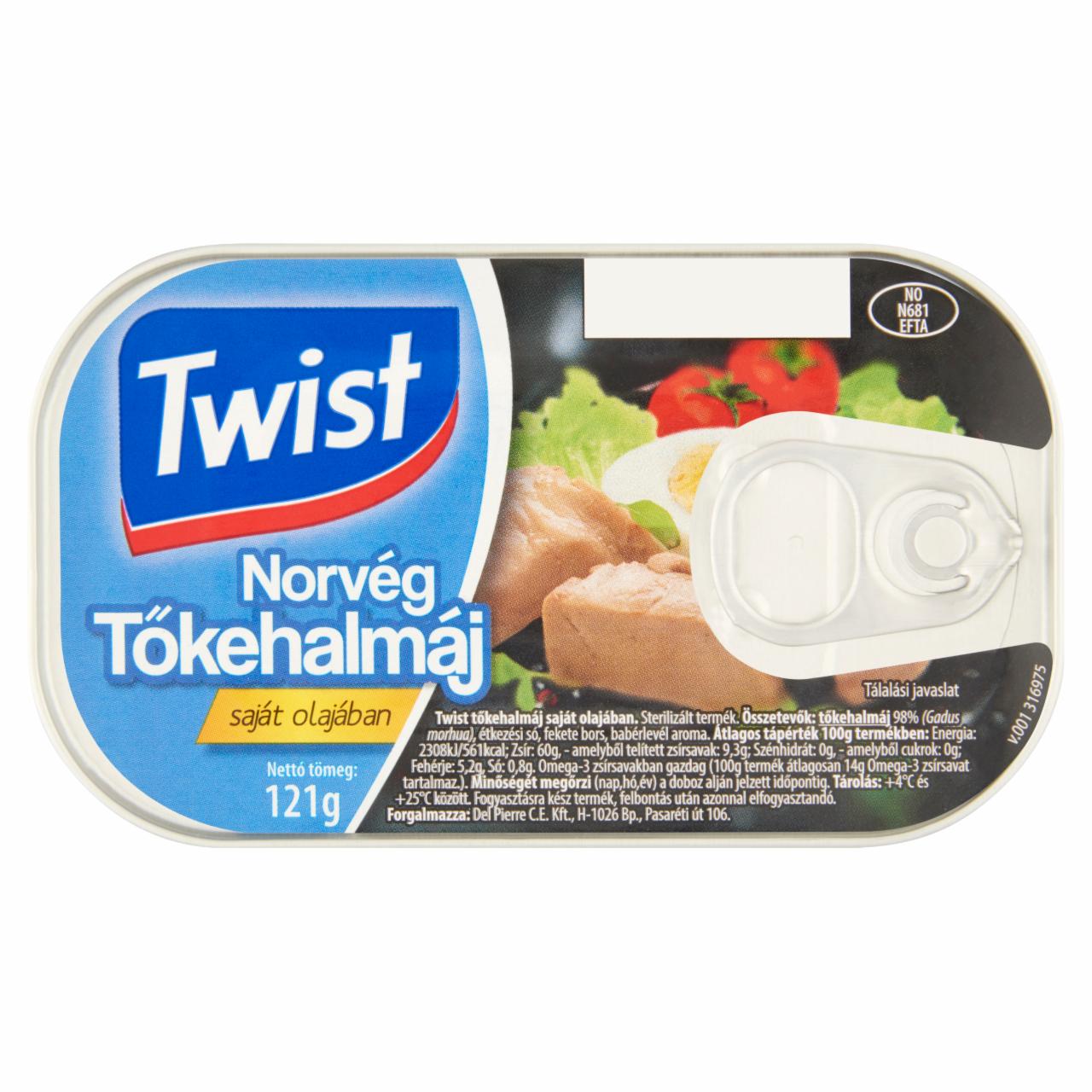 Képek - Twist norvég tőkehalmáj saját olajában 121 g