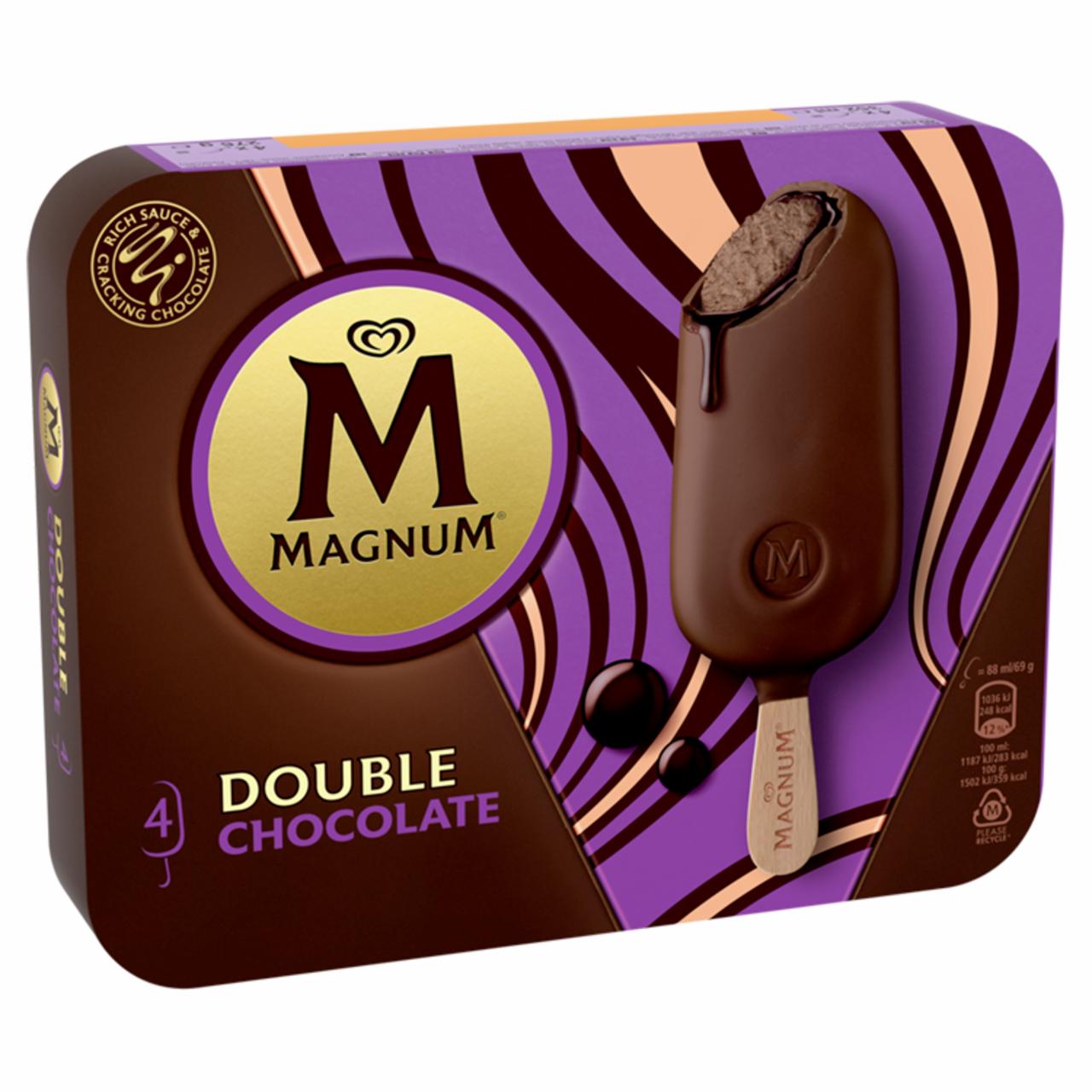 Képek - Magnum multipack jégkrém Dupla Csokoládé 4 x 88 ml