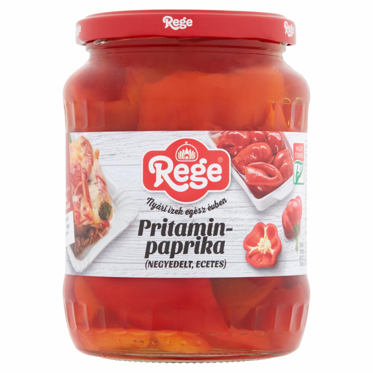 Képek - Rege negyedelt, ecetes pritaminpaprika 680 g