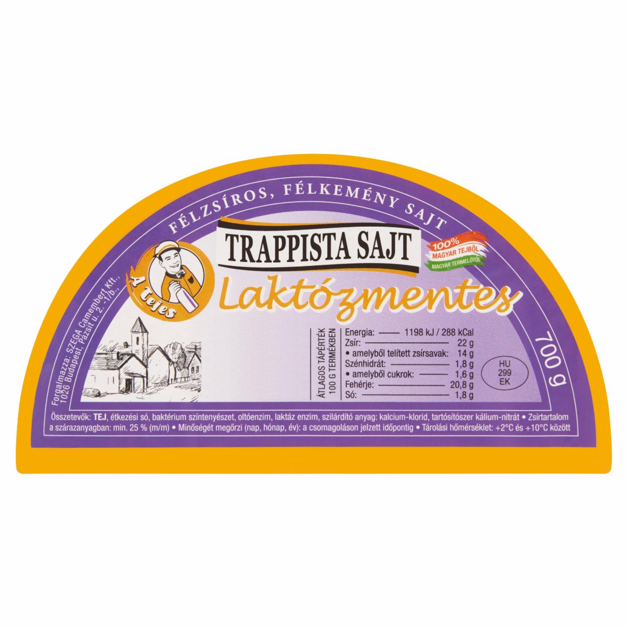 Képek - A Tejes laktózmentes félzsíros, félkemény trappista sajt 700 g