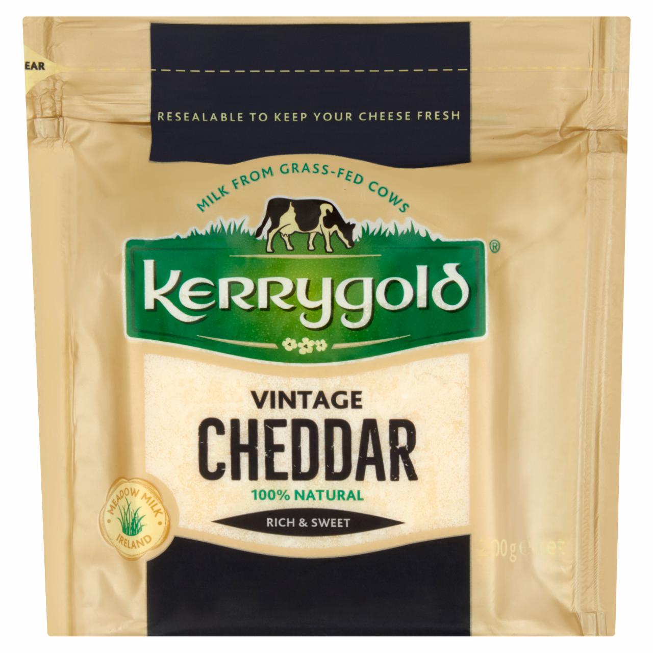 Képek - Kerrygold Vintage Cheddar zsíros, kemény, 18 hónapos érlelésű írsajt 200 g