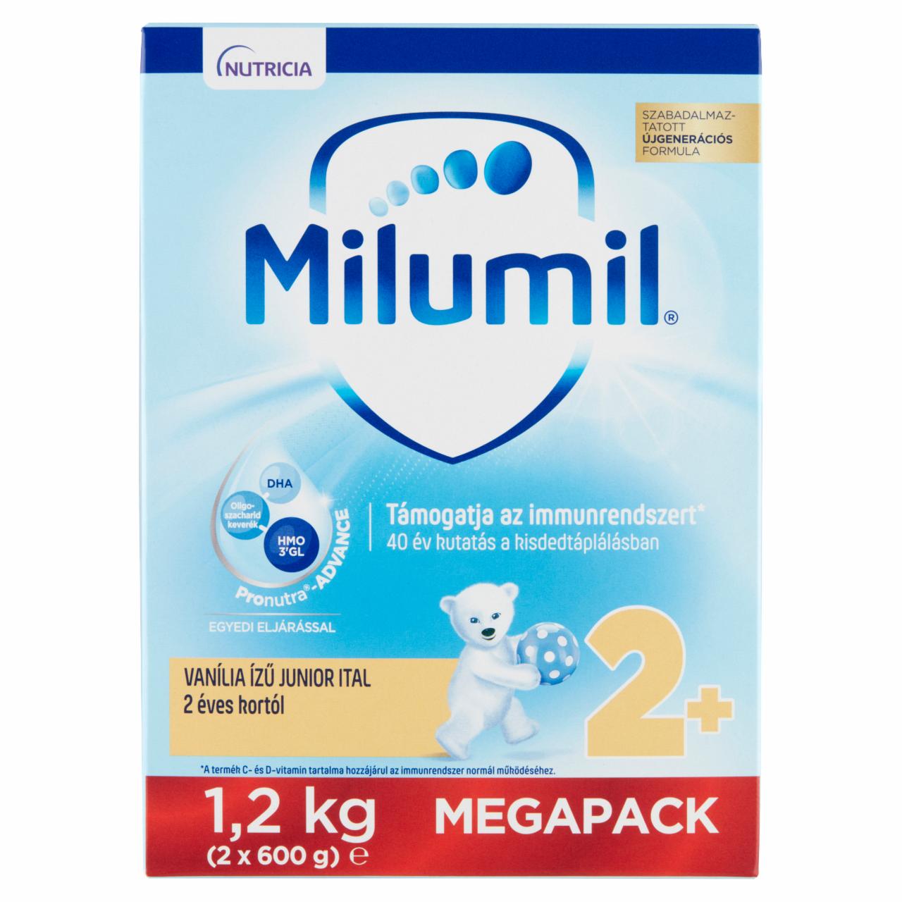 Képek - Milumil Junior 2+ vanília ízű ital 2 éves kortól 2 x 600 g (1,2 kg)