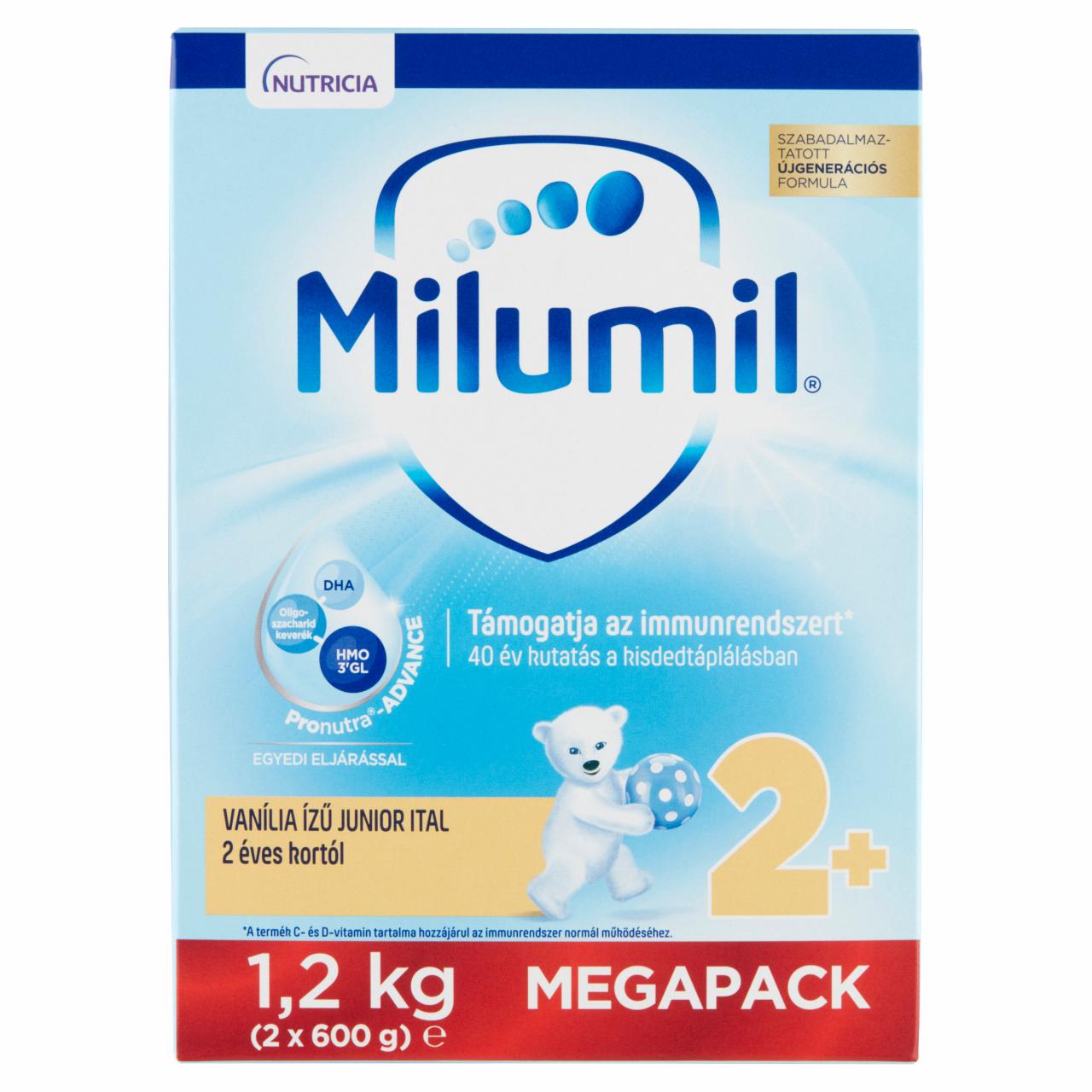 Képek - Milumil Junior 2+ vanília ízű ital 2 éves kortól 2 x 600 g (1,2 kg)