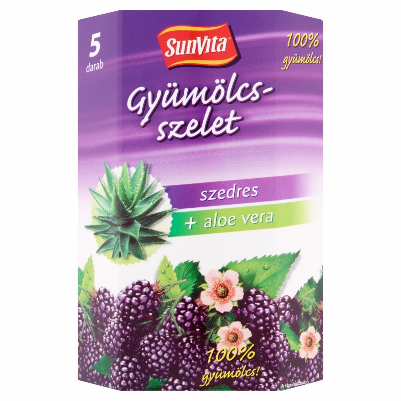 Képek - Sunvita aszalt gyümölcsből készült szedres gyümölcsszelet aloe verával 5 x 15 g