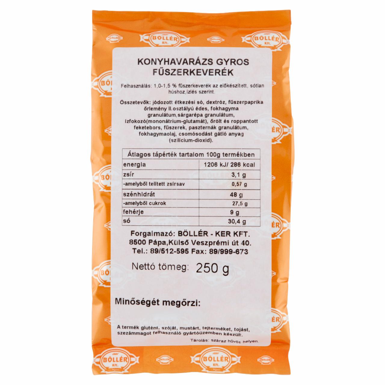 Képek - Böllér Konyhavarázs gyros fűszerkeverék 250 g