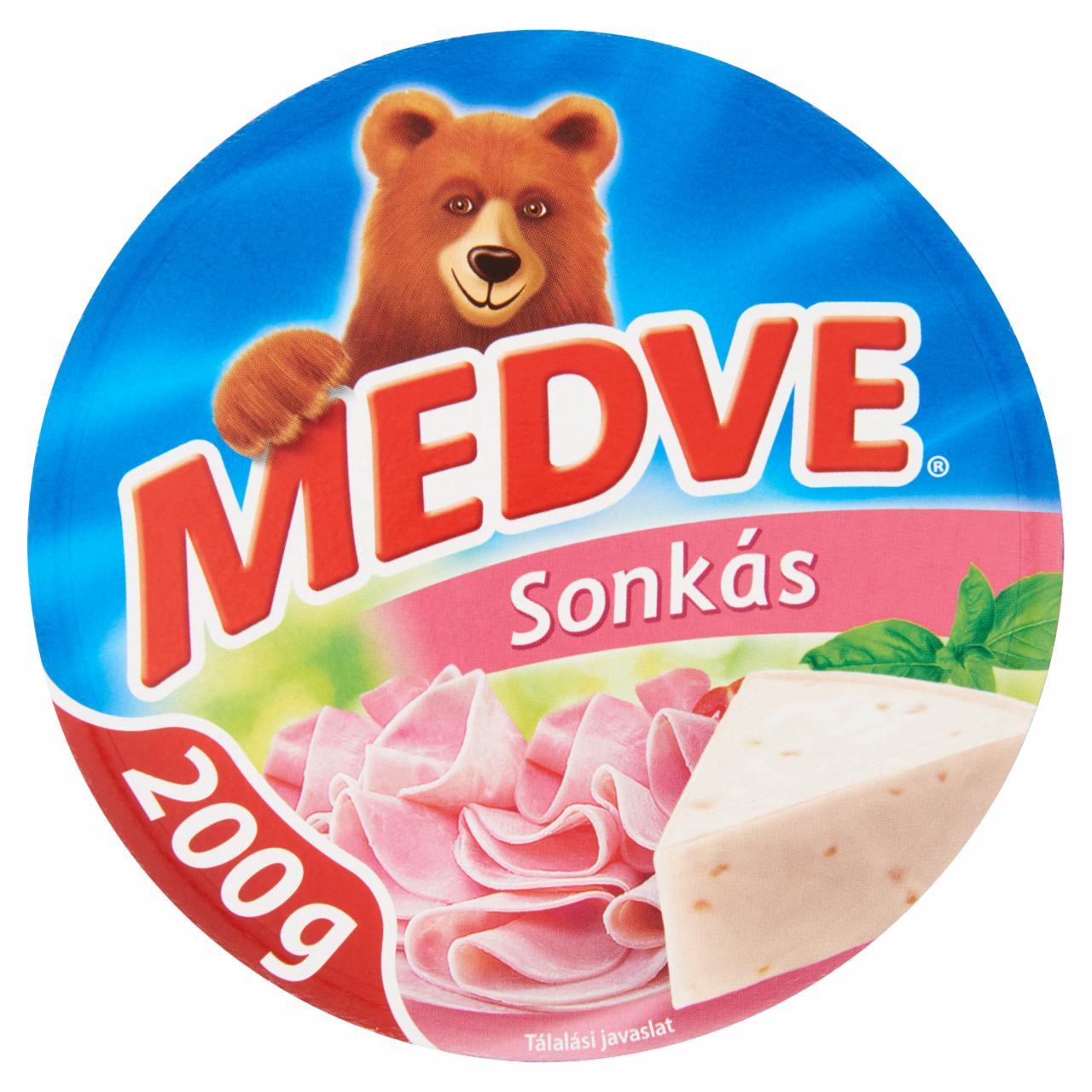 Képek - Medve Óriás sonkás kenhető, félzsíros ömlesztett sajt 6 x 33,3 g (200 g)