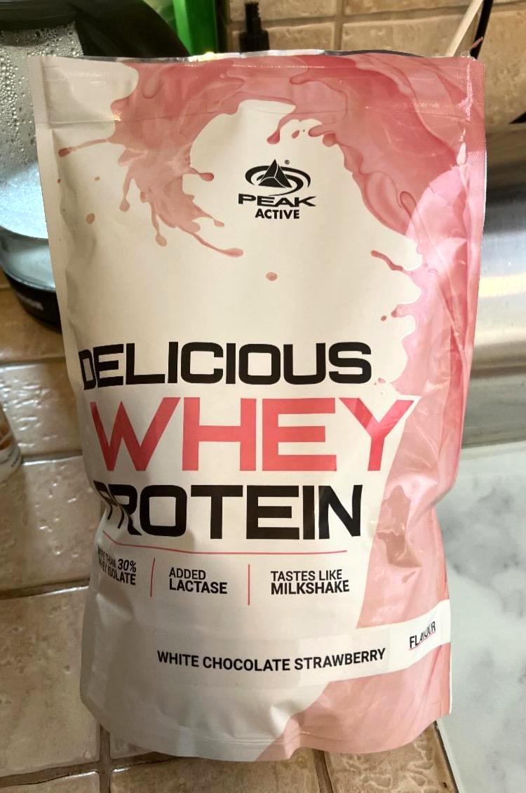 Képek - Delicious whey protein White chocolate & strawberry Peak active