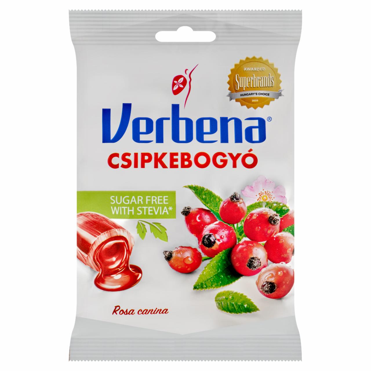 Képek - Verbena töltött keménycukorka édesítőszerekkel csipkebogyó kivonattal és C vitaminnal 60 g