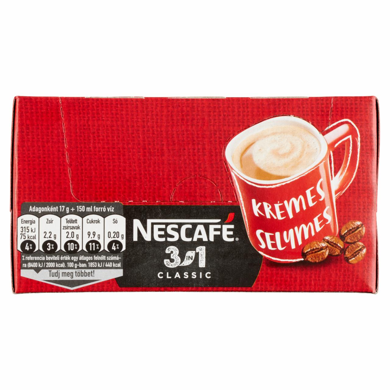 Képek - Nescafé 3in1 Classic azonnal oldódó kávéspecialitás 28 x 17 g (476 g)