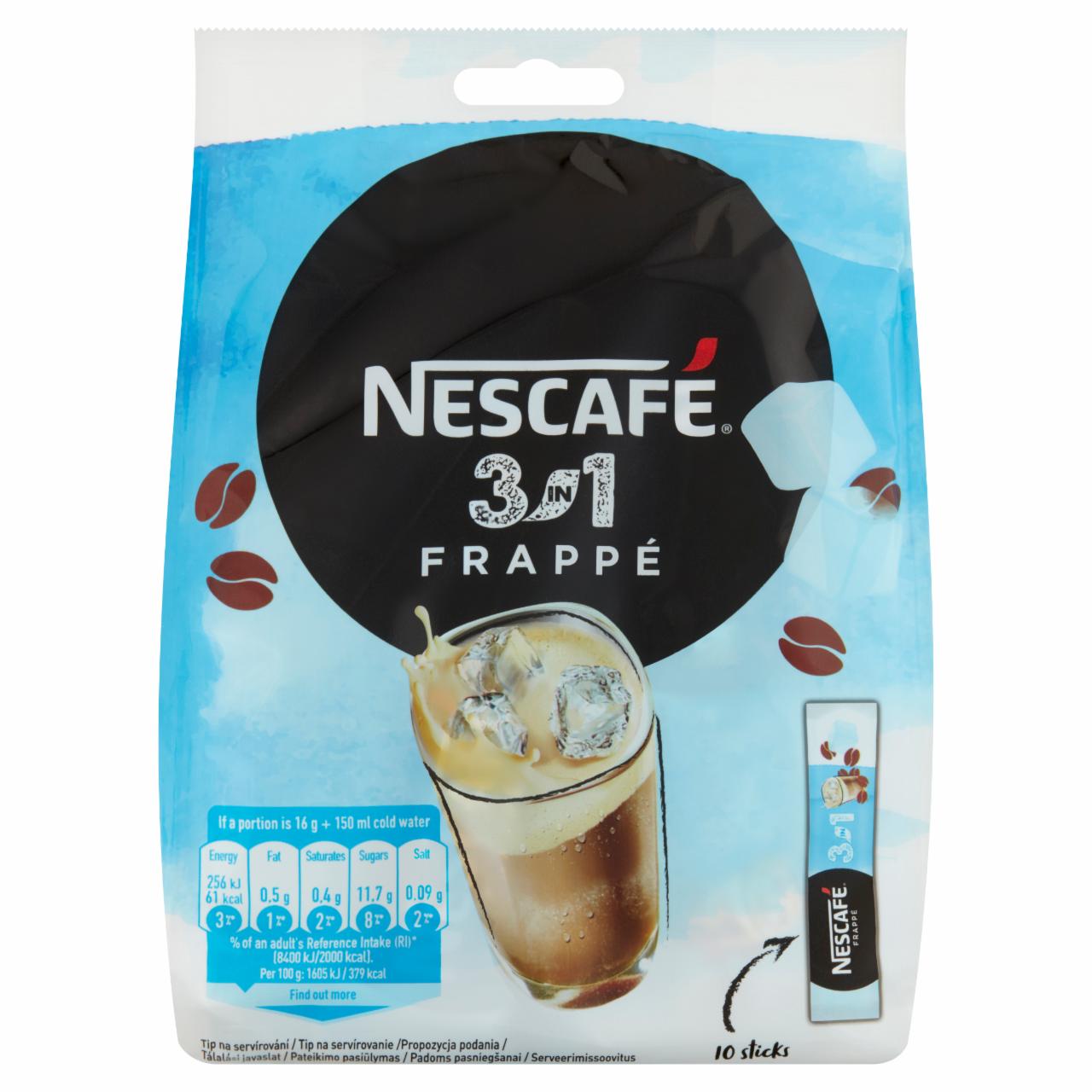 Képek - NESCAFÉ 3in1 Frappé azonnal oldódó kávéspecialitás 10 x 16 g (160 g)